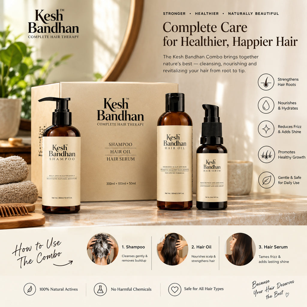 Keshbandhan Hair Care Combo | Shampoo, Oil & Serum | Pack of 3