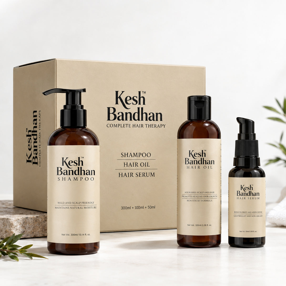 Keshbandhan Hair Care Combo | Shampoo, Oil & Serum | Pack of 3