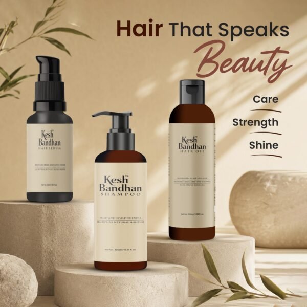 hairkit6 Keshbandhan Hair Care Combo | Shampoo, Oil & Serum | Pack of 3