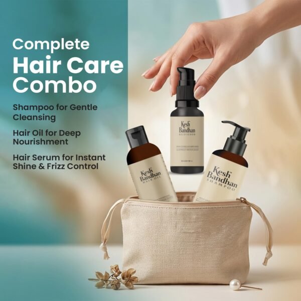 hairkit7 Keshbandhan Hair Care Combo | Shampoo, Oil & Serum | Pack of 3